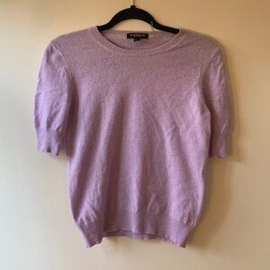 Lavender cashmere short sleeved sweater